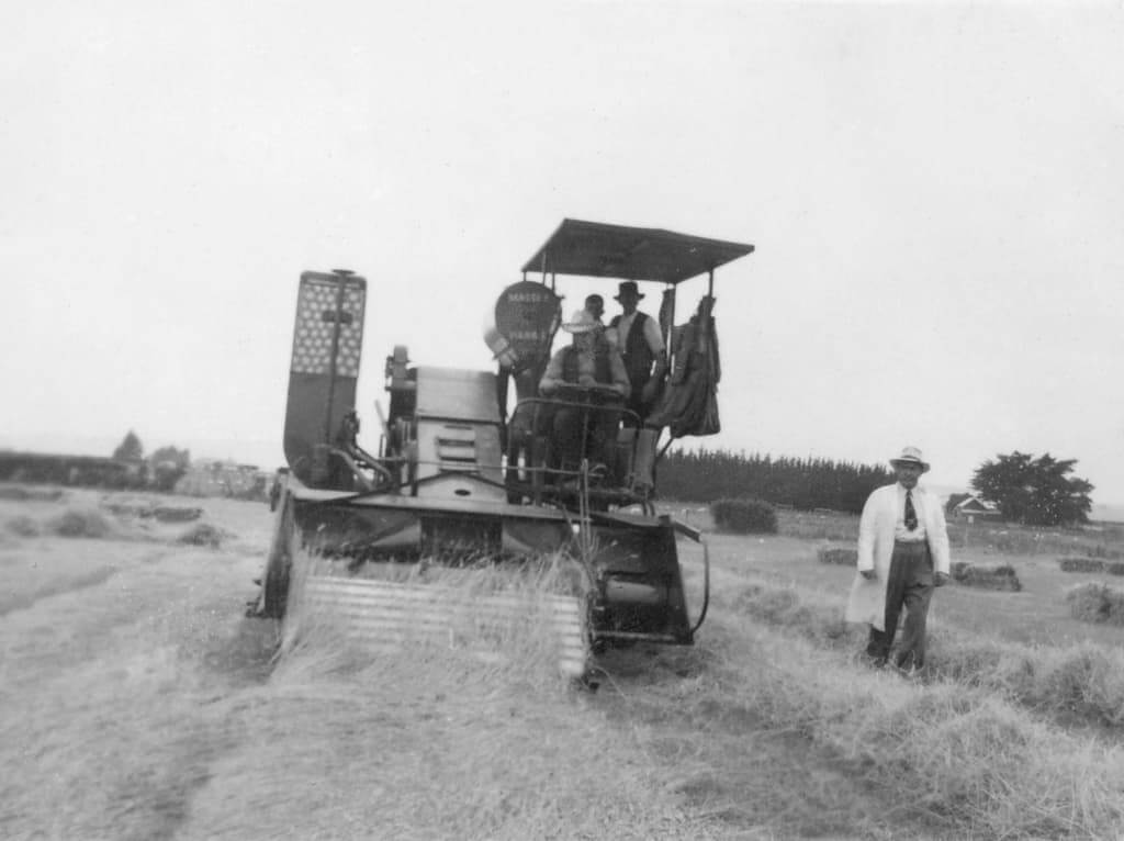 Great Grandpa with Harvestor, when FarmChief was Murray Implements